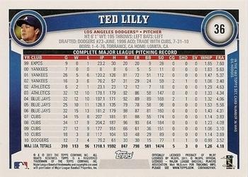 2011 Topps - Cognac Diamond Anniversary #36 Ted Lilly Back