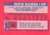 1991 Topps Cracker Jack Series One #3 Rock Raines Back