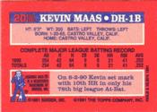 1991 Topps Cracker Jack Series One #20 Kevin Maas Back