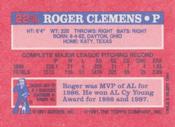 1991 Topps Cracker Jack Series One #22 Roger Clemens Back