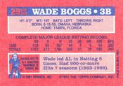 1991 Topps Cracker Jack Series One #29 Wade Boggs Back