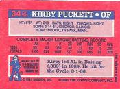 1991 Topps Cracker Jack Series One #34 Kirby Puckett Back
