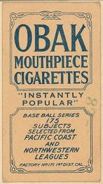 1909-11 Obak (T212) #NNO William Roth Back