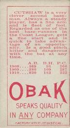 1909-11 Obak (T212) #NNO George Cutshaw Back
