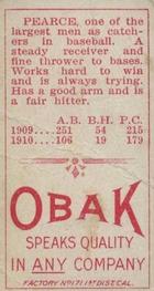 1909-11 Obak (T212) #NNO William Pearce Back