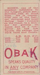 1909-11 Obak (T212) #NNO James Shinn Back