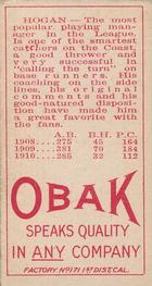 1909-11 Obak (T212) #NNO Happy Hogan Back