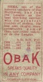 1909-11 Obak (T212) #NNO Danny Shea Back