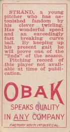 1909-11 Obak (T212) #NNO Paul Strand Back