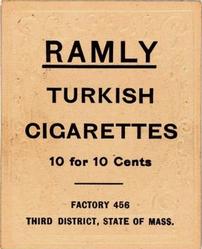 1909 Ramly Cigarettes T204 #NNO Mordecai Brown Back
