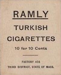 1909 Ramly Cigarettes T204 #NNO Walter Johnson Back