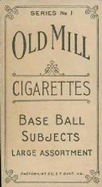 1910 Old Mill Cigarettes T210 #NNO Ernest Howard Back