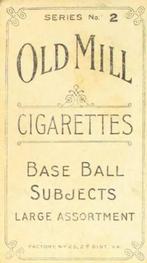 1910 Old Mill Cigarettes T210 #NNO Robert Chandler Back