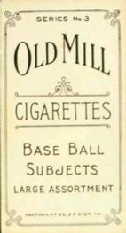 1910 Old Mill Cigarettes T210 #NNO Daniel Riley Back