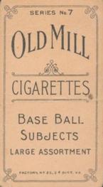 1910 Old Mill Cigarettes T210 #NNO David Creagan Back