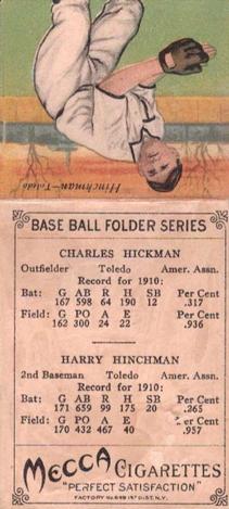 1911 Mecca Double Folders T201 #NNO Charles Hickman / Harry Hinchman Back