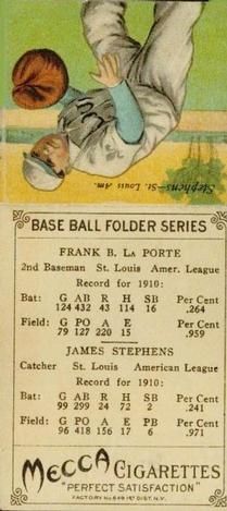 1911 Mecca Double Folders T201 #NNO Frank LaPorte / James Stephens Back