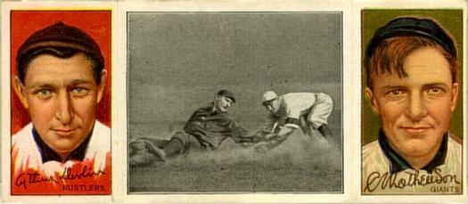 1912 Hassan Triple Folders T202 #NNO Devlin Gets His Man (Art Devlin (Rustlers) / Christy Mathewson) Front