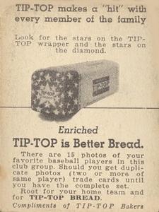 1947 Tip Top (D323) #NNO Bernard Creger Back