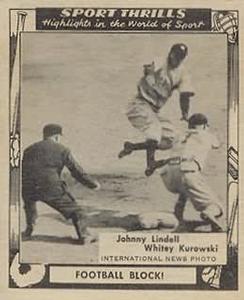 1948 Swell Sport Thrills #17 Football Block: Johnny Lindell Front