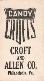 1909 Croft's Candy E92 #NNO John Knight Back