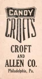 1909 Croft's Candy E92 #NNO Christy Mathewson Back