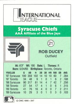 1990 CMC Syracuse Chiefs #21 Rob Ducey Back