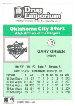 1990 CMC Oklahoma City 89ers #13 Gary Green Back