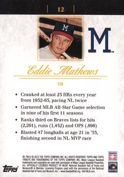 2012 Topps Tribute #12 Eddie Mathews Back