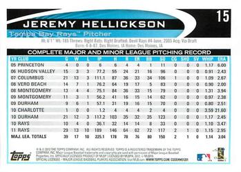 2012 Topps Opening Day #15 Jeremy Hellickson Back