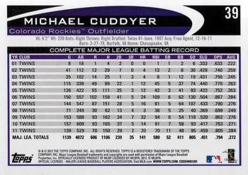 2012 Topps Opening Day #39 Michael Cuddyer Back