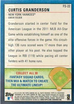 2012 Topps Opening Day - Fantasy Squad #FS-22 Curtis Granderson Back