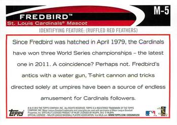 2012 Topps Opening Day - Mascots #M-5 Fredbird Back