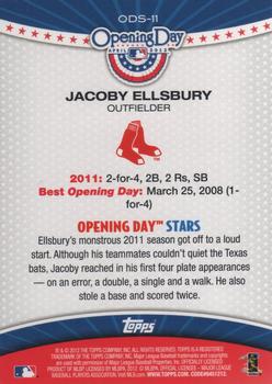 2012 Topps Opening Day - Opening Day Stars #ODS-11 Jacoby Ellsbury Back