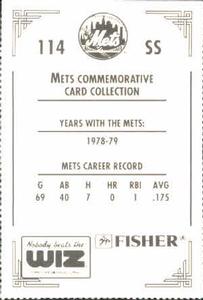 1991 The Wiz New York Mets #114 Sergio Ferrer Back