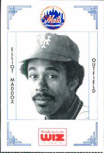 1991 The Wiz New York Mets #241 Elliott Maddox Front