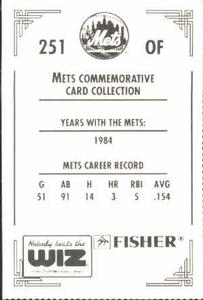 1991 The Wiz New York Mets #251 Jerry Martin Back