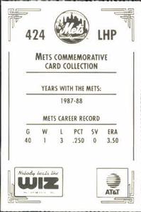 1991 The Wiz New York Mets #424 Gene Walter Back