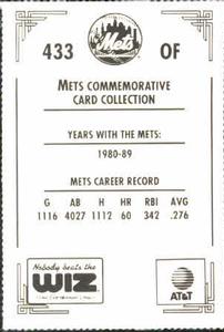 1991 The Wiz New York Mets #433 Mookie Wilson Back