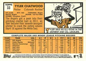2012 Topps Heritage #33 Tyler Chatwood Back