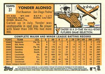 2012 Topps Heritage #37 Yonder Alonso Back