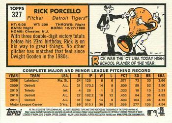 2012 Topps Heritage #327 Rick Porcello Back