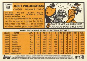 2012 Topps Heritage #493 Josh Willingham Back