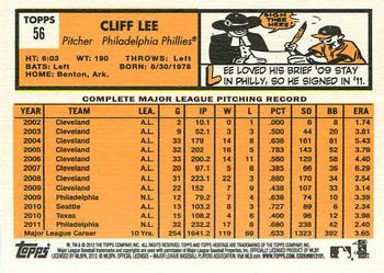 2012 Topps Heritage #56 Cliff Lee Back