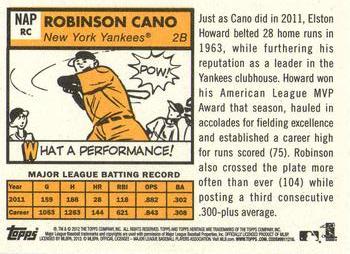 2012 Topps Heritage - New Age Performers #NAP-RC Robinson Cano Back