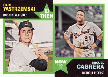2012 Topps Heritage - Then and Now #TN-YC Carl Yastrzemski / Miguel Cabrera Front