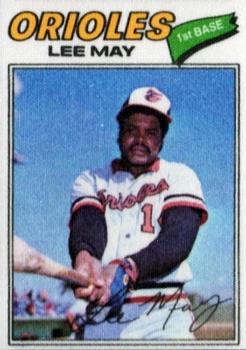 1977 Topps Cloth Stickers #26 Lee May Front