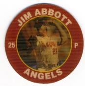 1992 Score 7-Eleven Superstar Action Coins #22 Jim Abbott Front