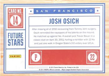 2011 Playoff Contenders - Future Stars #14 Josh Osich Back