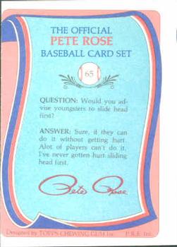 1985 Renata Galasso Pete Rose #65 Pete Rose Back